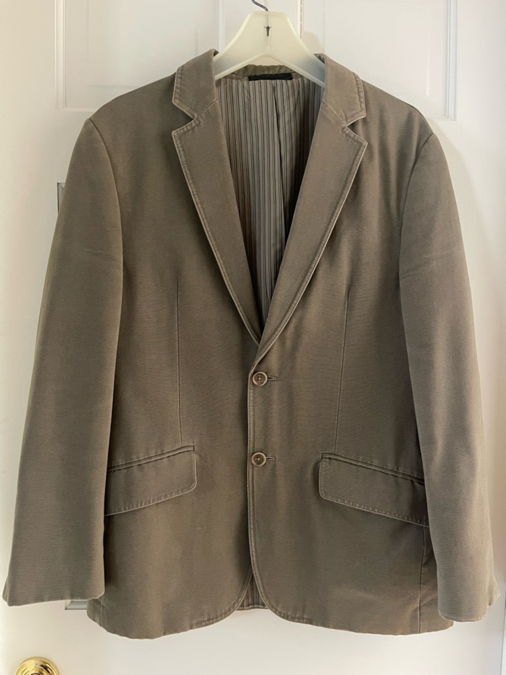 Andrew Fezza Men’s Taupe Blazer - Classic Two-Button Cotton Sport Coat